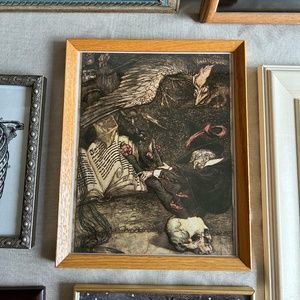 Halloween Decor | Vintage Halloween Art | Creepy Characters Illustration